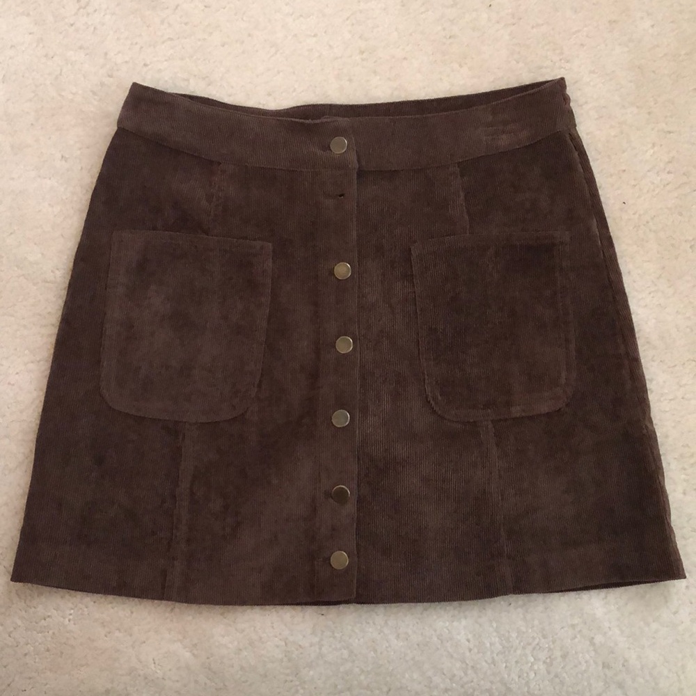 Suede brown mini skirt